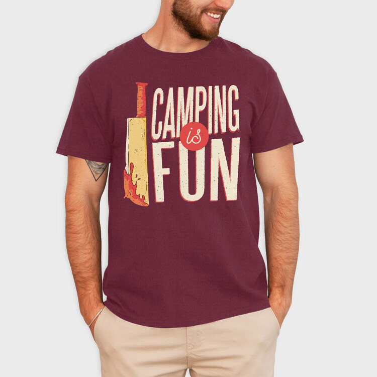 Camping Is Fun, Tricou Barbati (Unisex)