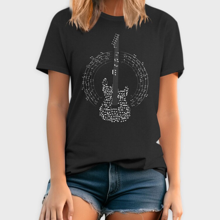 Guitar Made Out of Music Notes, Tricou Barbati (Unisex)