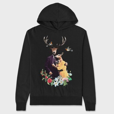 Deers Couple, Hanorac Oversize Barbati (Unisex)