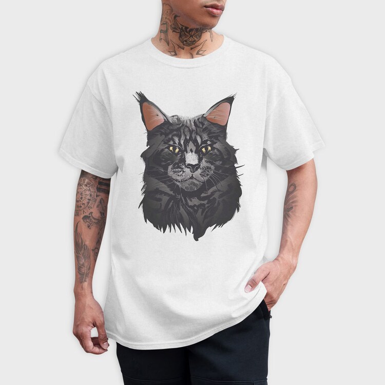 Maine Cat Portrait, Tricou Barbati (Unisex)