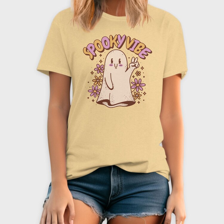 Spooky Vibe Cute Ghost, Tricou Barbati (Unisex)