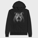 Capybara Monochrome, Hanorac Oversize Barbati (Unisex)