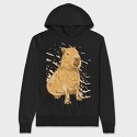 Capybara Realistic, Hanorac Oversize Barbati (Unisex)