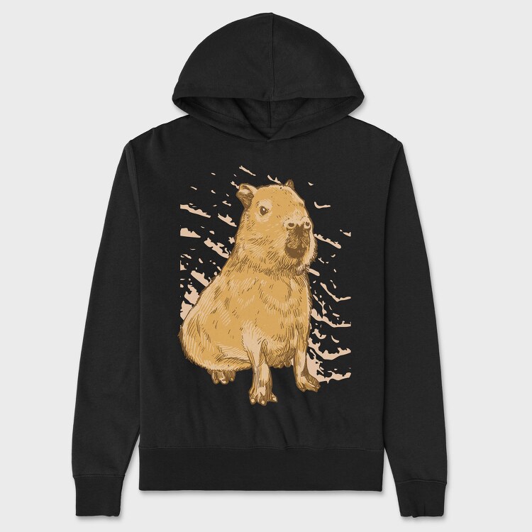 Capybara Realistic, Hanorac Oversize Barbati (Unisex)