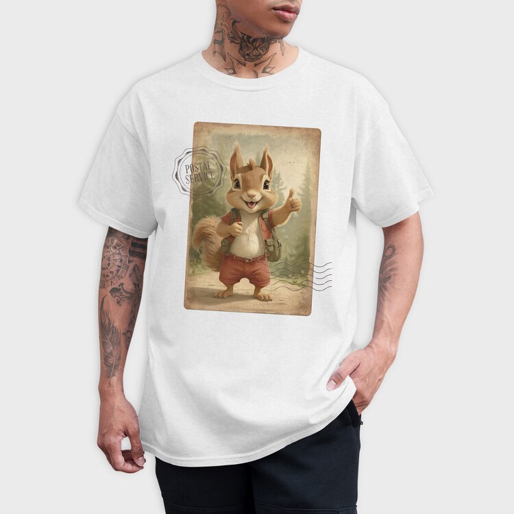 Squirrel in Nature Thumbs Up, Tricou Barbati (Unisex)