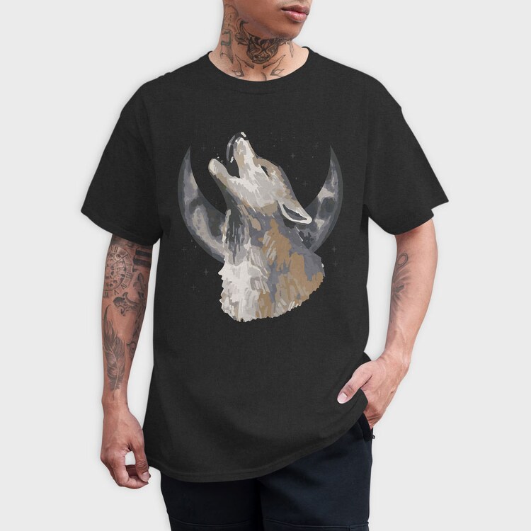 Halloween Howling Wolf, Tricou Barbati (Unisex)