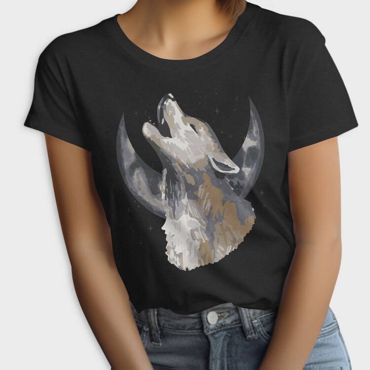 Halloween Howling Wolf, Tricou Femei
