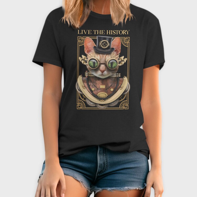 Steampunk Cat, Tricou Barbati (Unisex)