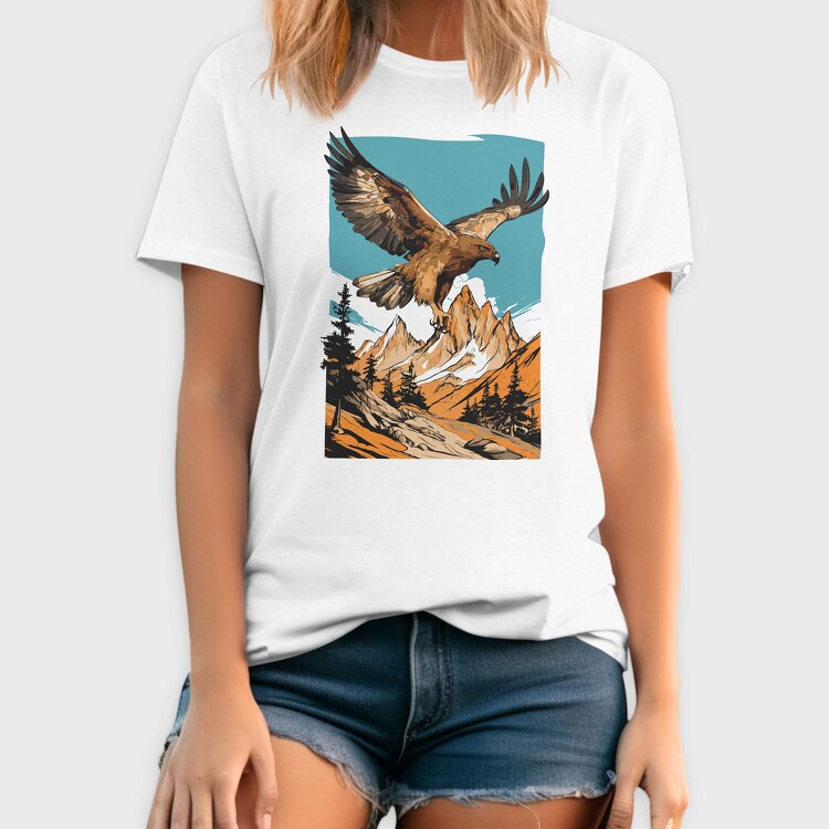 Steppe Eagle Flying, Tricou Barbati (Unisex)