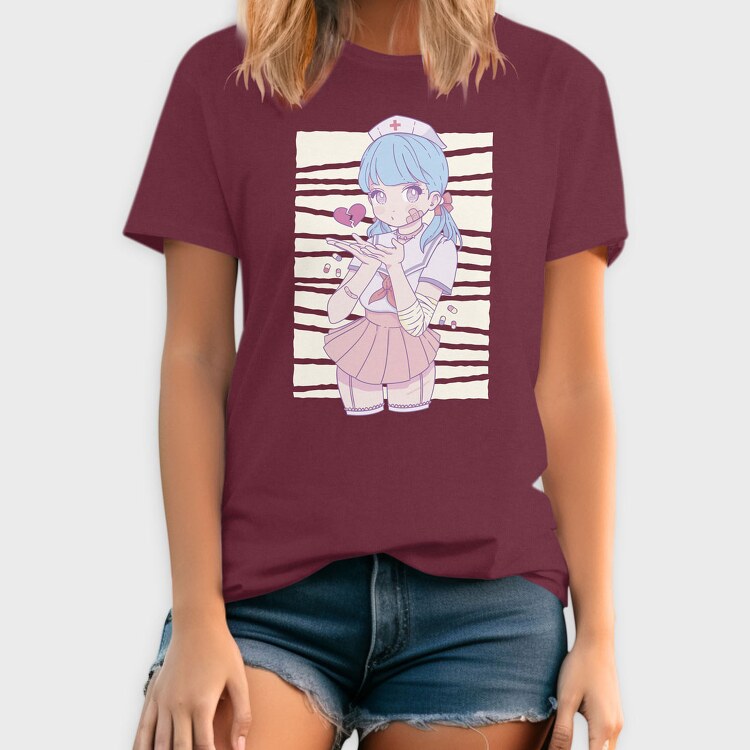Menhera Nurse Kawaii Anime Girl, Tricou Barbati (Unisex)