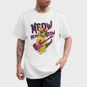Meow Cat Rocker, Tricou Barbati (Unisex)