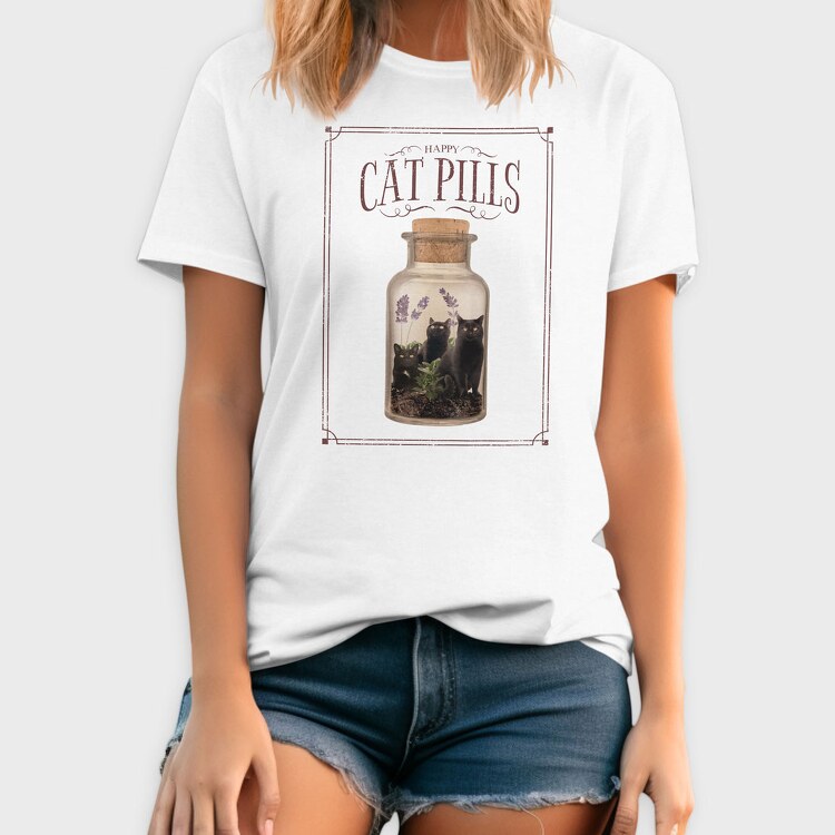 Happy Cat Pills, Tricou Barbati (Unisex)