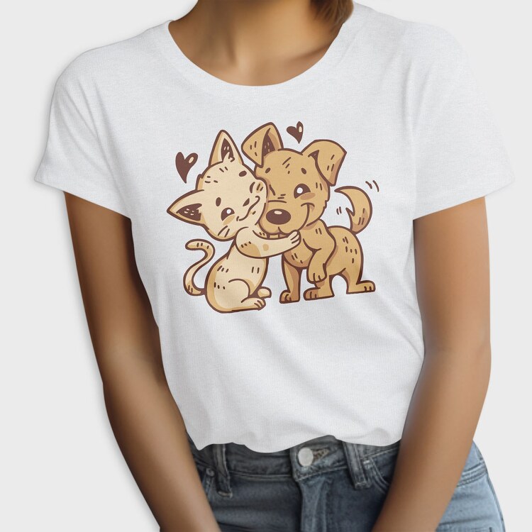 Cat Dog Hug, Tricou Femei