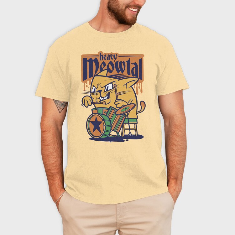 Cat Drummer 2, Tricou Barbati (Unisex)
