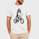 Dog on Bike, Tricou Barbati (Unisex)