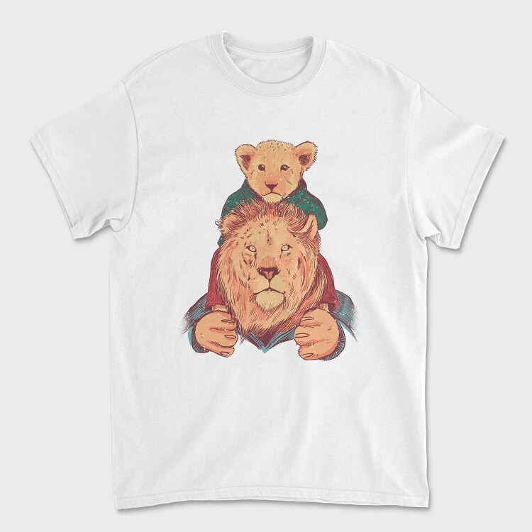 Father And Son Lion, Tricou Barbati (Unisex)
