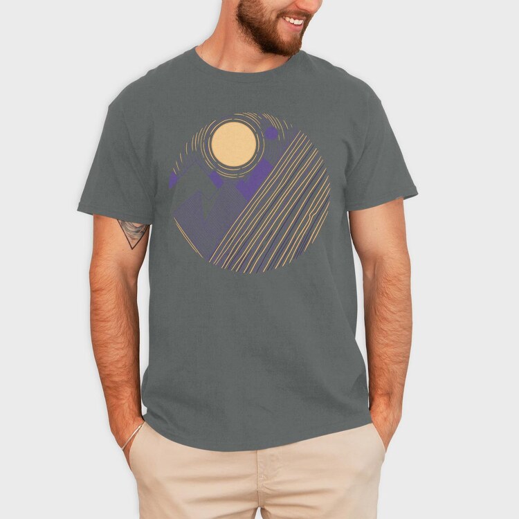 Landscape Sunset Mountain, Tricou Barbati (Unisex)