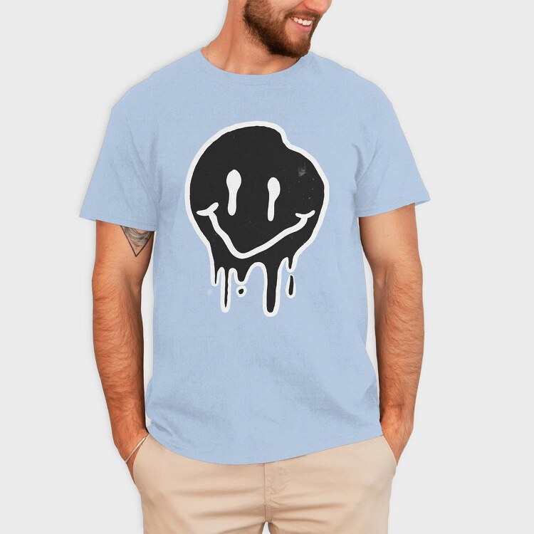 Black Smiley, Tricou Barbati (Unisex)