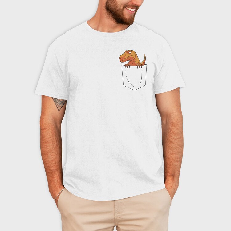 Dino Pocket, Tricou Barbati (Unisex)
