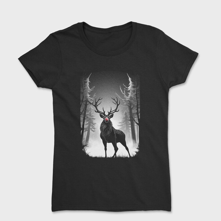 Reindeer Monochochrome Christmas, Tricou Femei