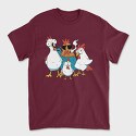 Rooster Cartoon Chickens, Tricou Barbati (Unisex)