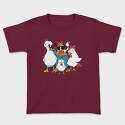 Rooster Cartoon Chickens, Tricou Copii