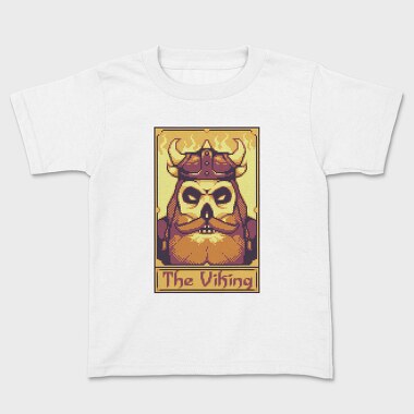 Pixelart Tarot Card the Viking, Tricou Copii