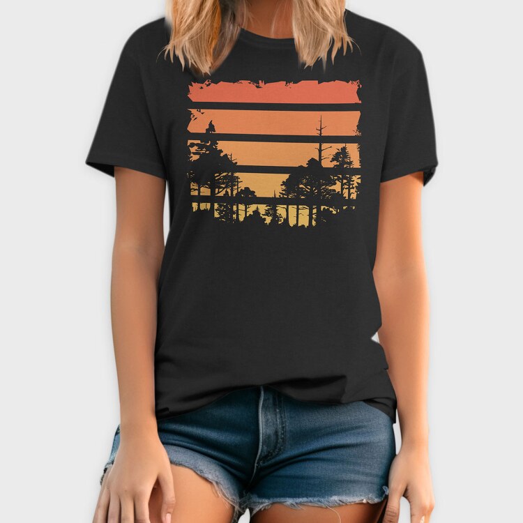 Retrosunset Woods, Tricou Barbati (Unisex)