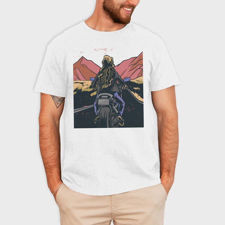 Motorbike Landscape, Tricou Barbati (Unisex)