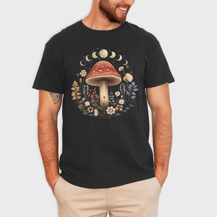 Mushroom Moon Flowers, Tricou Barbati (Unisex)