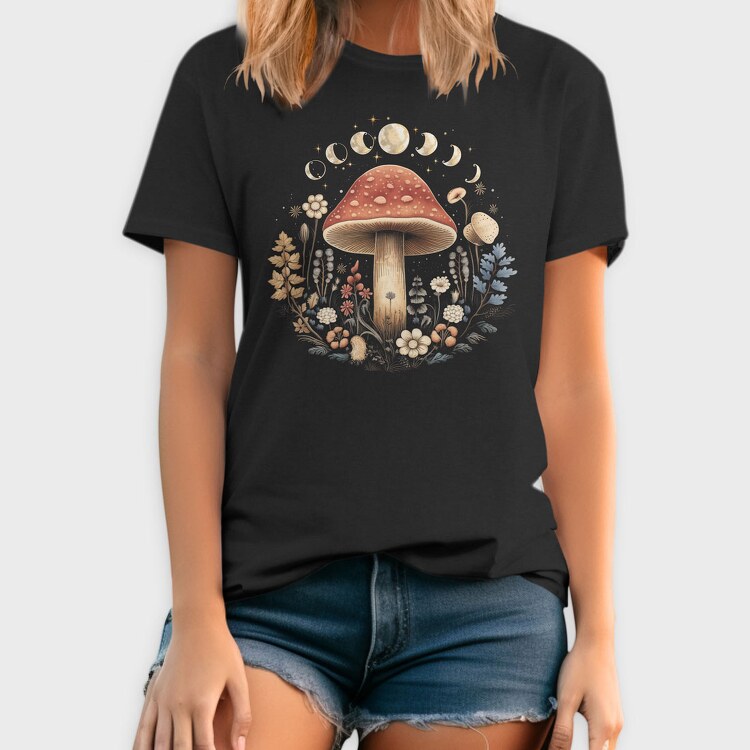 Mushroom Moon Flowers, Tricou Barbati (Unisex)