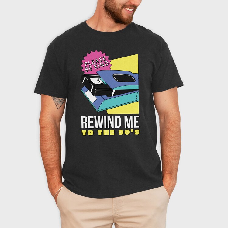 Rewind Me to the 90 S, Tricou Barbati (Unisex)