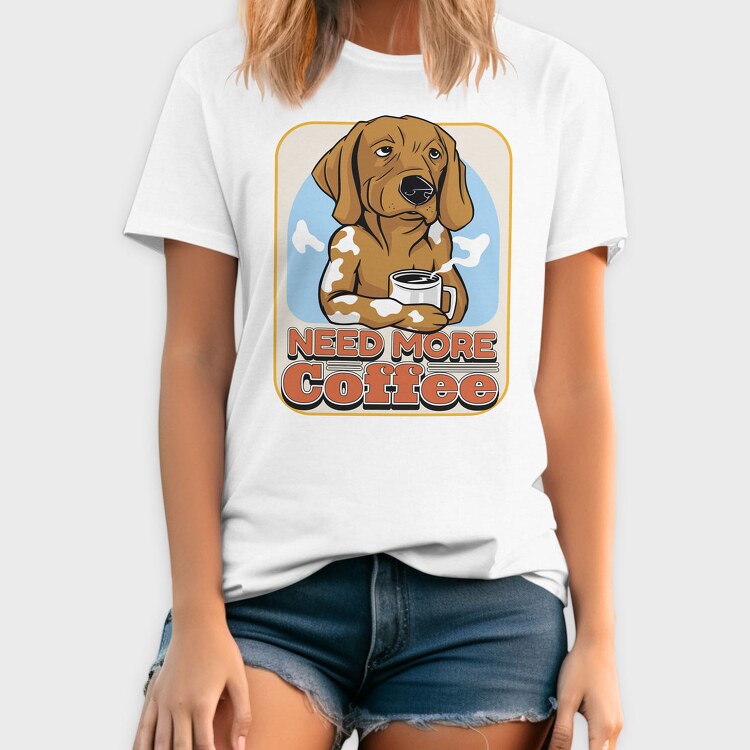 Need More Coffee Dog, Tricou Barbati (Unisex)