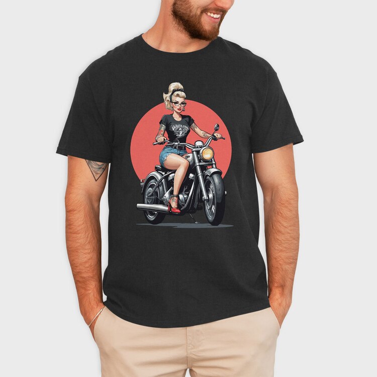Pin Up Girl Bike, Tricou Barbati (Unisex)