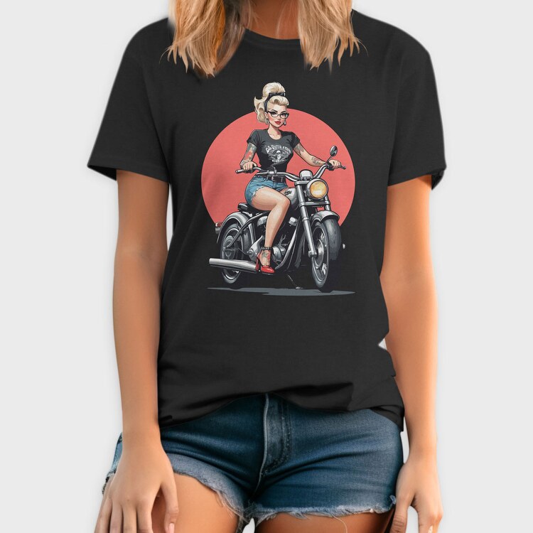 Pin Up Girl Bike, Tricou Barbati (Unisex)