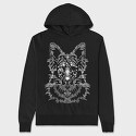 Monochrome Portrait German Shepherd, Hanorac Oversize Barbati (Unisex)