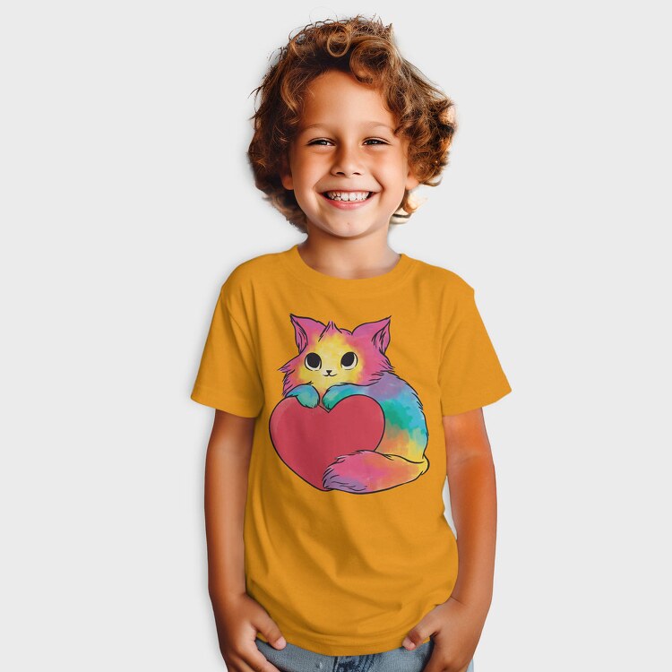 Rainbow Cat Heart, Tricou Copii