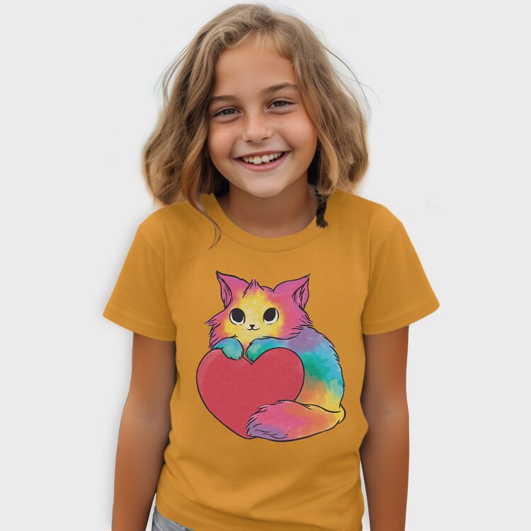 Rainbow Cat Heart, Tricou Copii