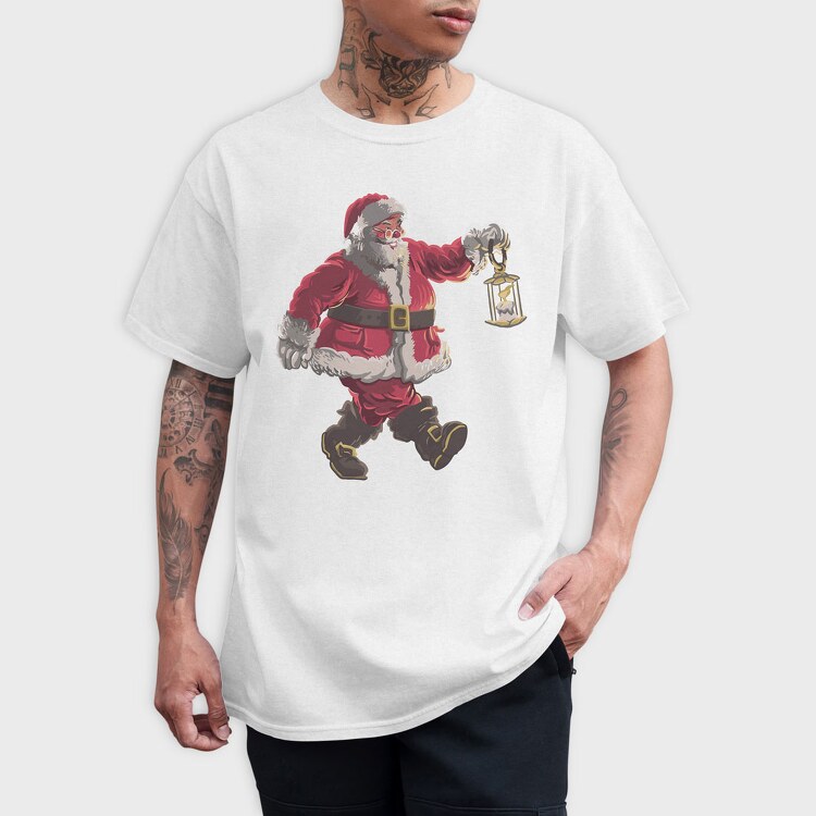 Santa Walking, Tricou Barbati (Unisex)