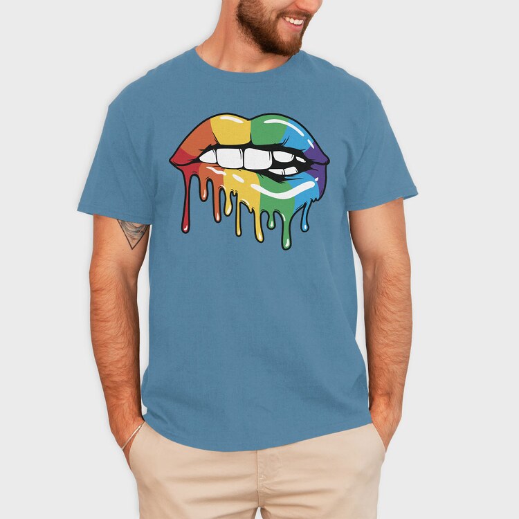 Rainbow Lips, Tricou Barbati (Unisex)