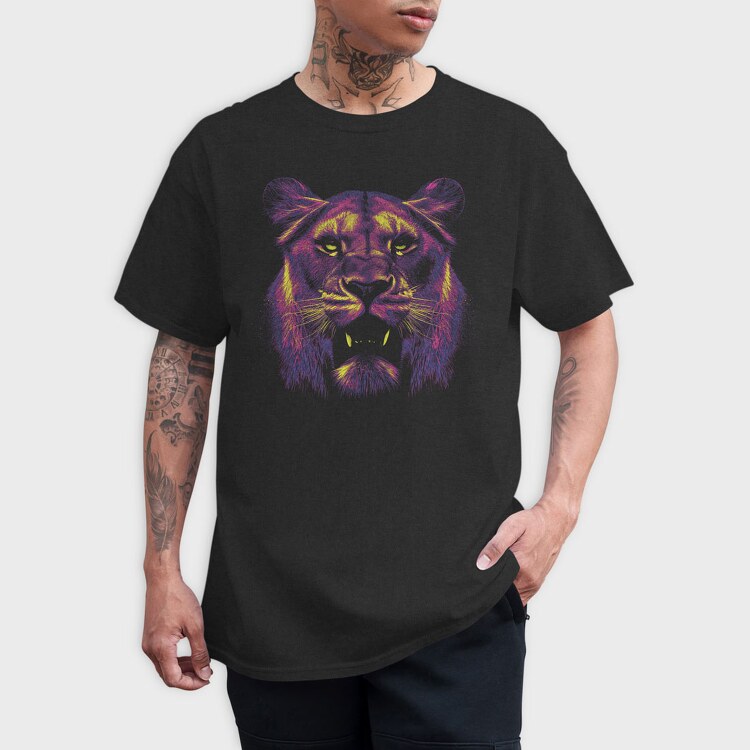 Neon Lion, Tricou Barbati (Unisex)