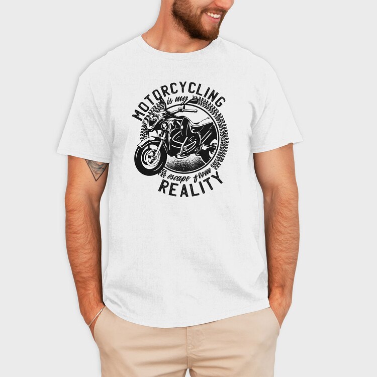 Motorcycling Is My Escape From Reality, Tricou Barbati (Unisex)