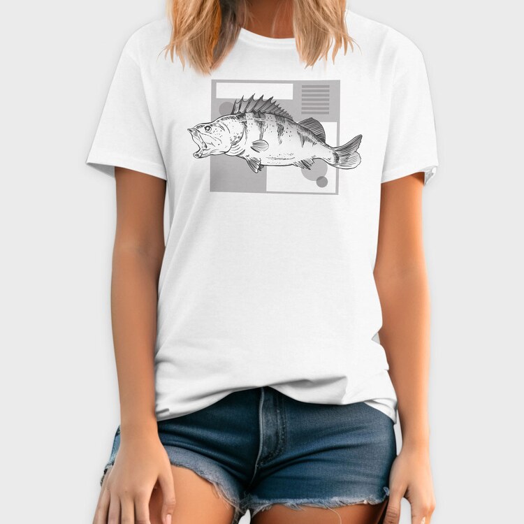 River Perch Sketch, Tricou Barbati (Unisex)