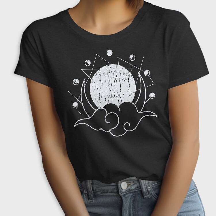 Moon Phases Monochrome, Tricou Femei
