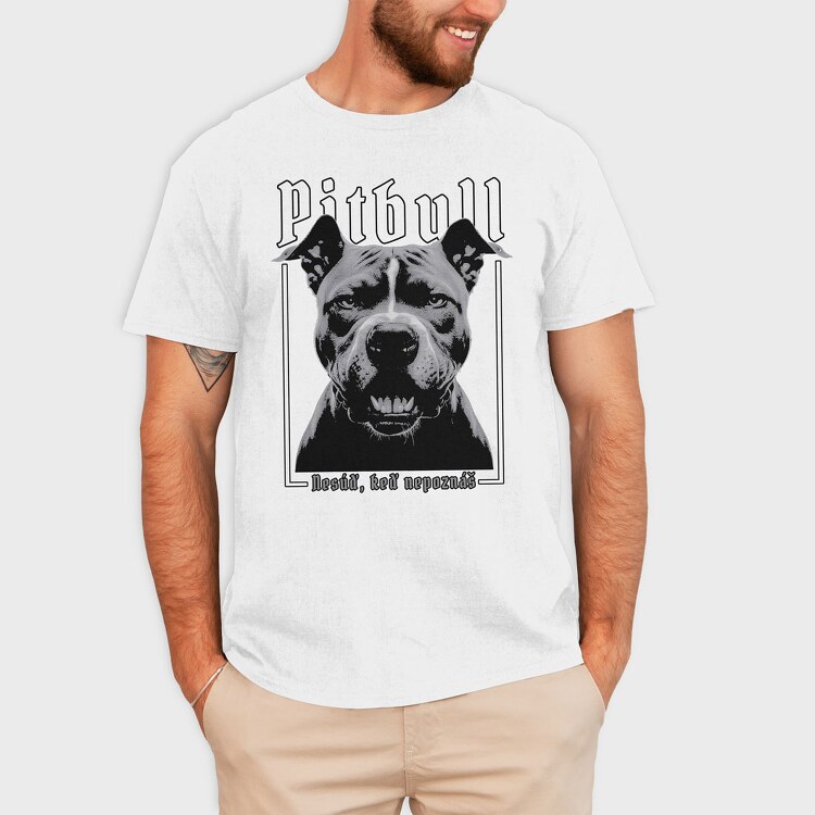 Pitbull Portrait, Tricou Barbati (Unisex)