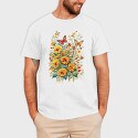 Butterfly and Flowers, Tricou Barbati (Unisex)