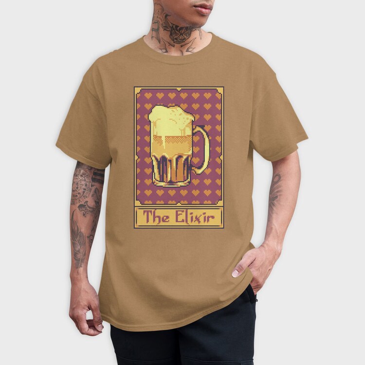 Pixelart Tarot Card the Elixir, Tricou Barbati (Unisex)