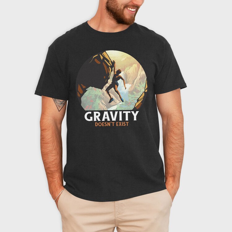 Rock Climbing Gravity, Tricou Barbati (Unisex)