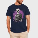 Skeleton Cuddling With a Black Cat, Tricou Barbati (Unisex)