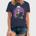 Skeleton Cuddling With a Black Cat, Tricou Barbati (Unisex)